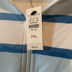 Talbots Blue and White Striped Long Sleeve Tee